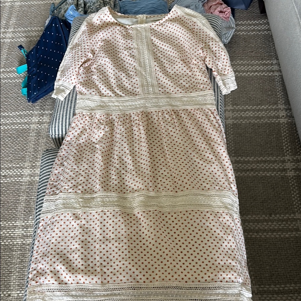 Polka Dot Dress with Lace Accents